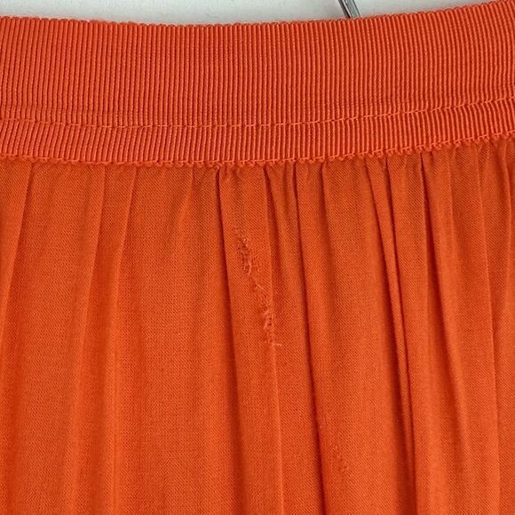 Ann Taylor Loft Pleated Long Maxi Skirt Orange Size 4 Lined - Picture 15 of 16